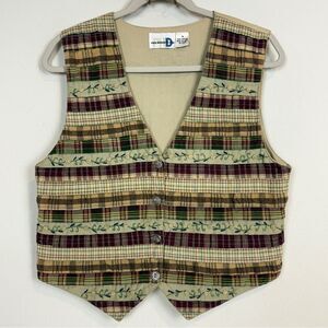 VTG Paul Harris Design Embroidered Cottagecore Vest M